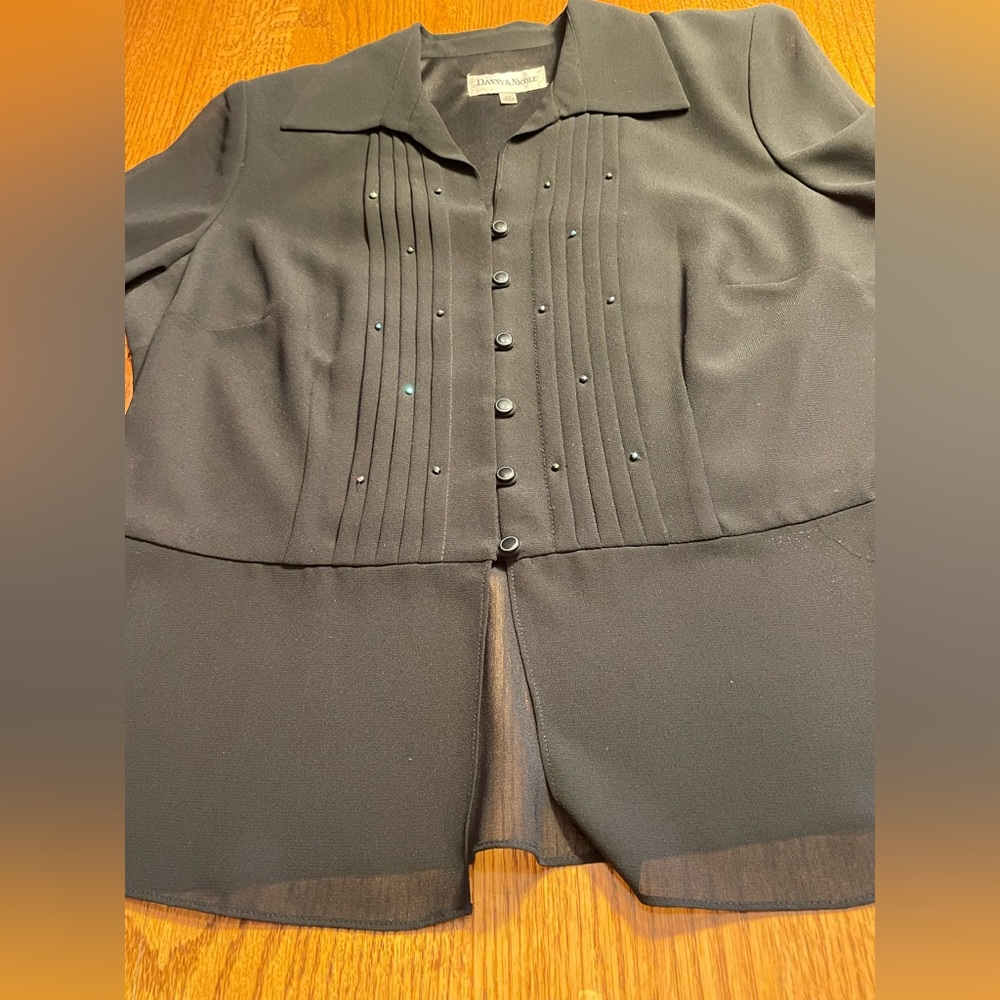 DANNY & NICOLE BLACK BEADED 16W SKIRT SUIT - Picture 5 of 10